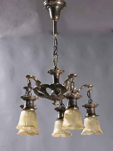5-Light Cast Brass Electric Chandelier